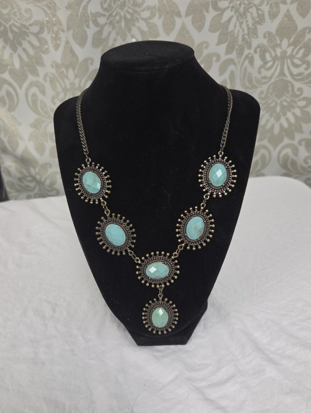 Turquoise Statement Bib Necklace